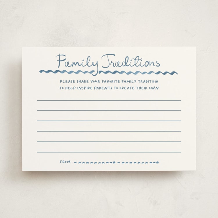 "Letter Box" - Baby Shower Activity Cards in Baby Blue by Claudia Orengo - Front
