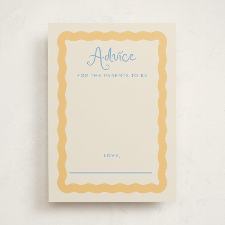 "Augusta" - Baby Shower Activity Cards in Melon by Megan Davis - Front