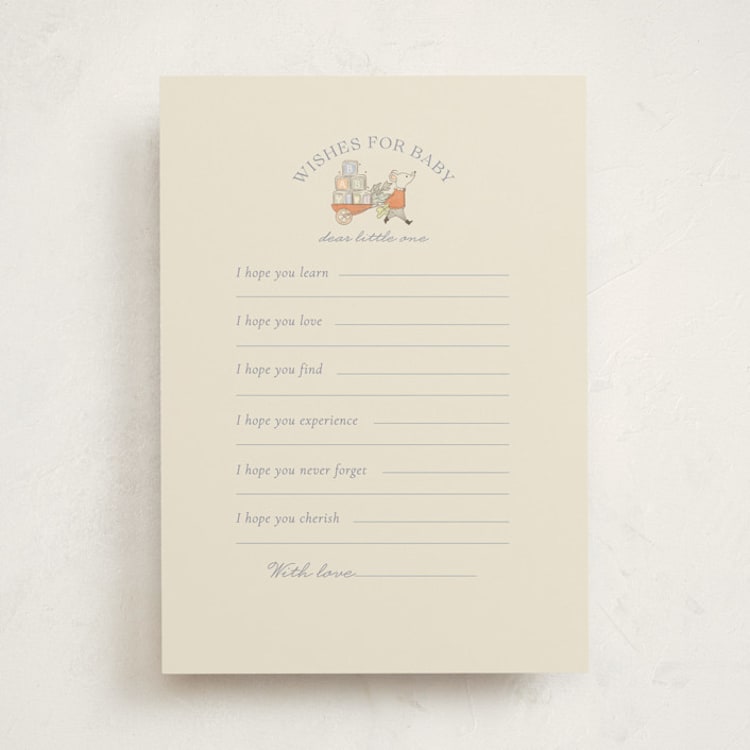 "Vintage magic town" - Baby Shower Activity Cards in Vanilla by Sabrin Deirani - Front