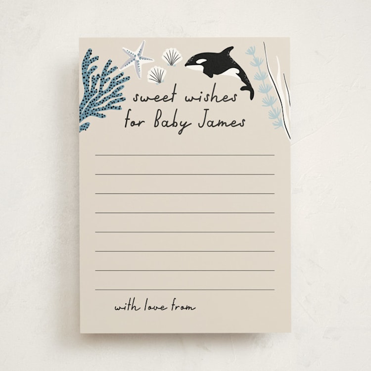 "Under the Sea Creatures" - Baby Shower Activity Cards in Ocean by Alethea and Ruth - Front