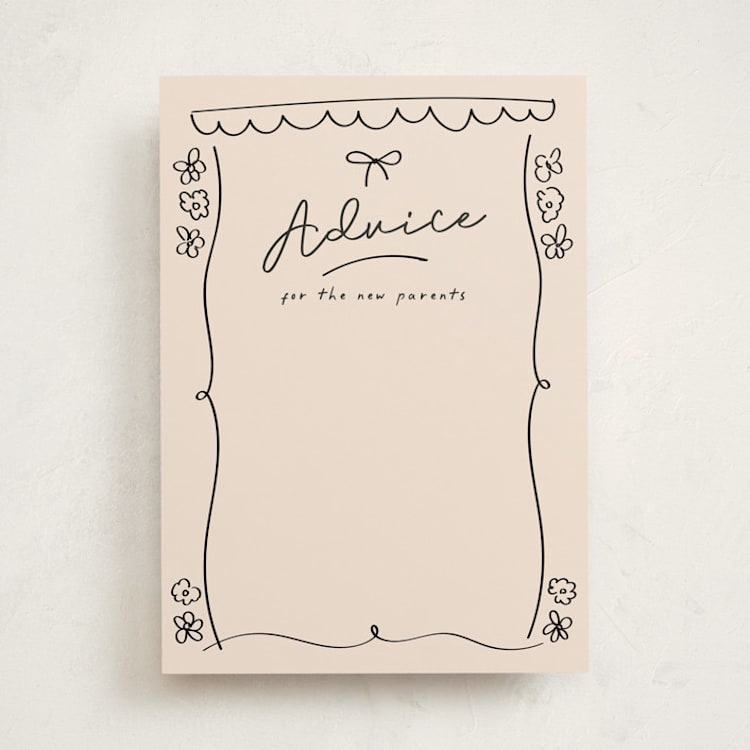 "Oh Bebe" - Baby Shower Activity Cards in Blush by Ashley Iwafuchi - Front