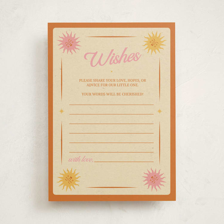 "Little Ray of Sunshine" - Baby Shower Activity Cards in Poppy by Leish - Front