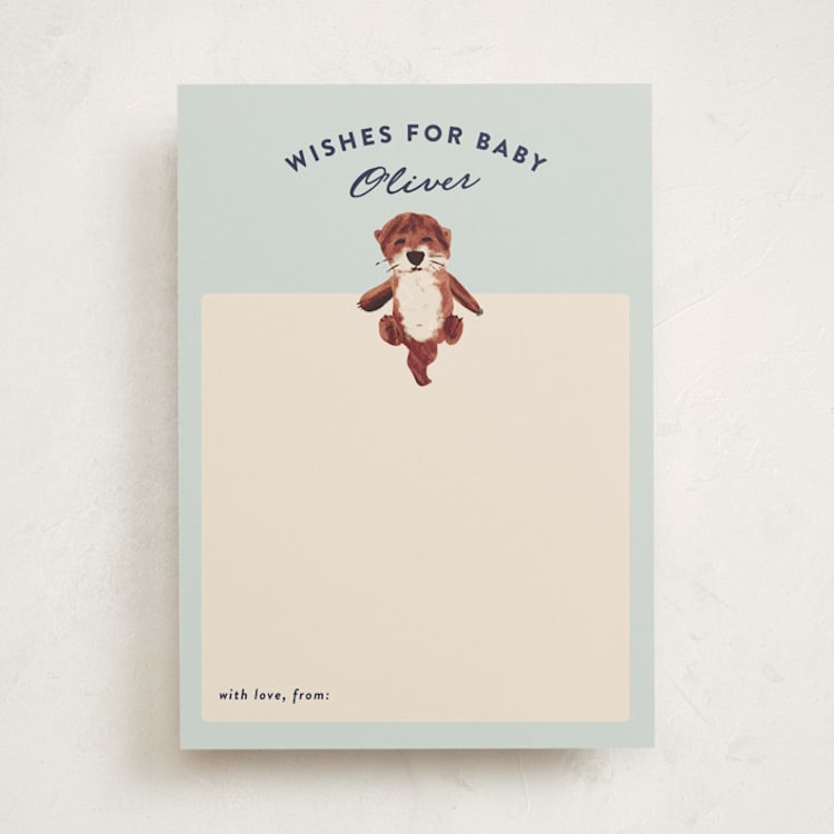 "Sip & Sea" - Baby Shower Activity Cards in Sea by Gwen Bedat - Front