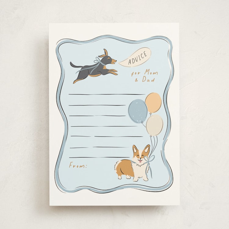 "Party Puppies" - Baby Shower Activity Cards in Fur by Erin German - Front