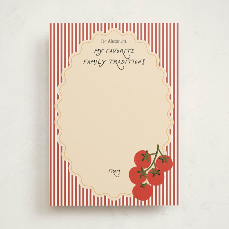 "Pasta Sauce" - Baby Shower Activity Cards in Tomato by Jenna Holcomb - Front