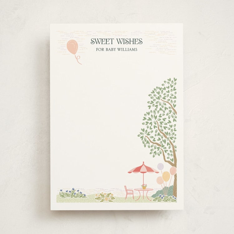 "Patio Party" - Baby Shower Activity Cards in Watermelon by Paper Sun Studio - Front