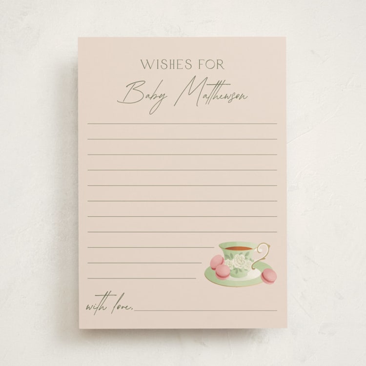 "A Baby Is Brewing" - Baby Shower Activity Cards in Framboise by Jamie Alexander - Front