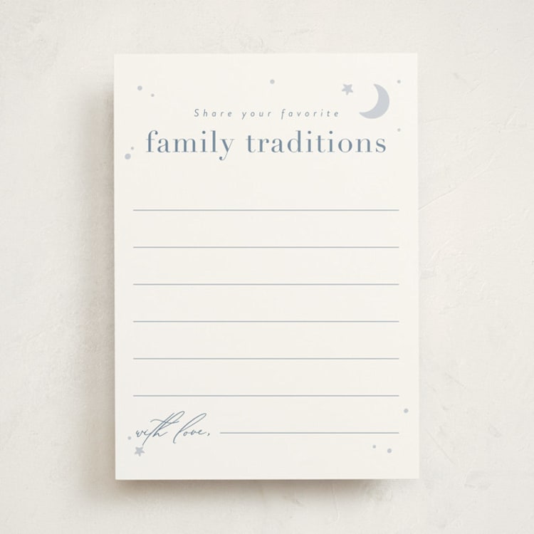 "Special Delivery" - Baby Shower Activity Cards in Bluebell by Hudson meet Rose - Front