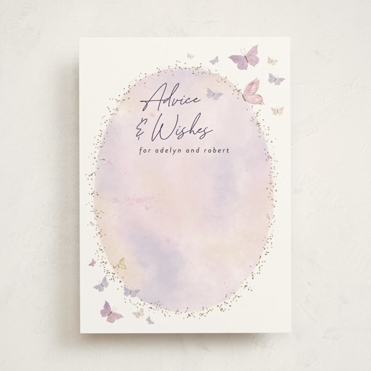 "Fabled" - Baby Shower Activity Cards in Blush by Jelena Vuletic - Front