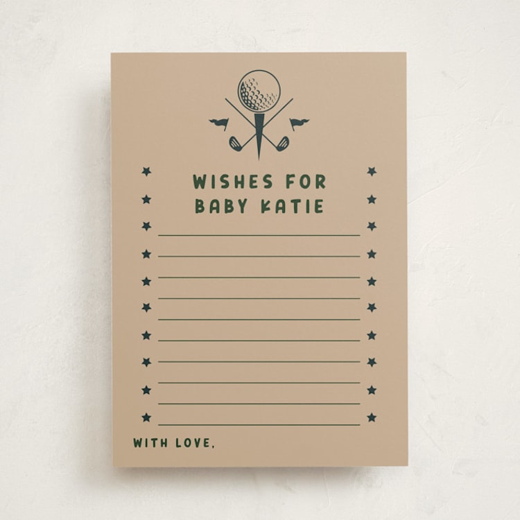 "by par" - Baby Shower Activity Cards in Evergreen by Susan Zinader - Front