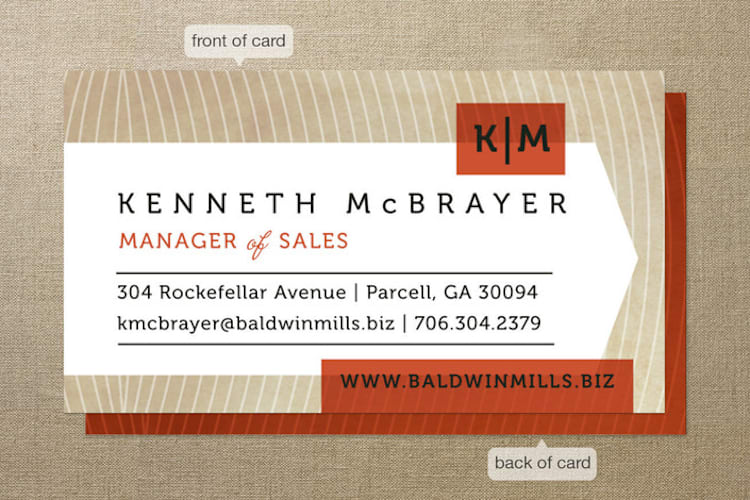 "Head Honcho" - Business Cards in Tangerine by Susie Allen - Front