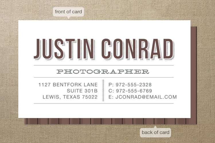 "Bona Fide" - Business Cards in Chocolate by Ann Gardner - Front