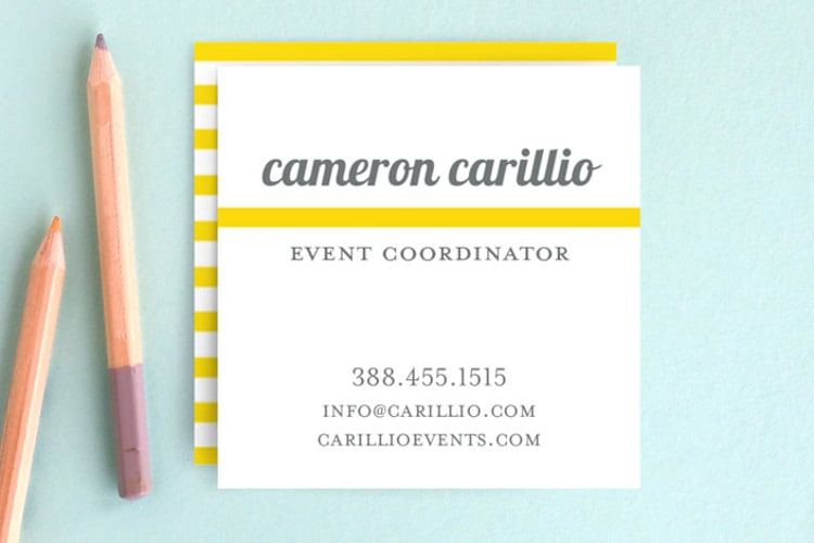 "I Like To Shine" - Business Cards in Lemon by KATE and ANA - Front