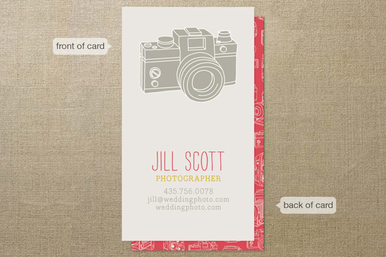 "Camera Card" - Business Cards in Cherry by ERAY - Front
