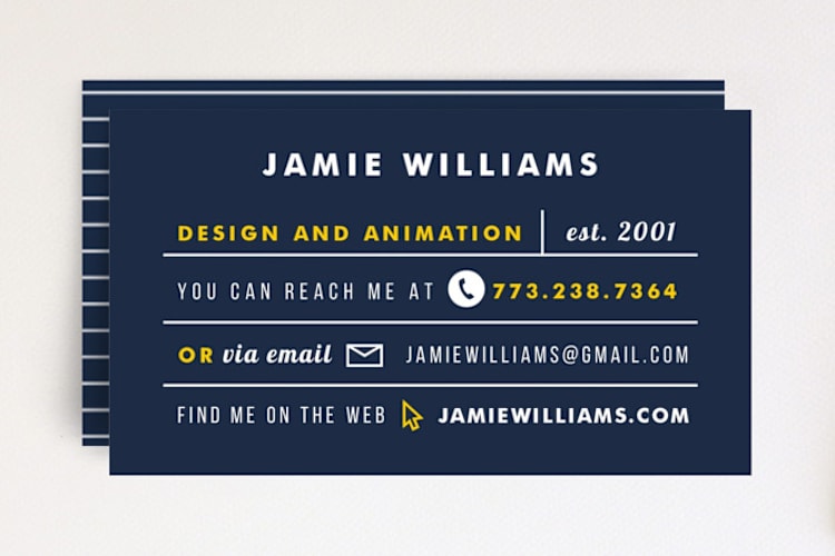 "Clean & Dapper" - Business Cards in Navy by Morgan Ramberg - Front