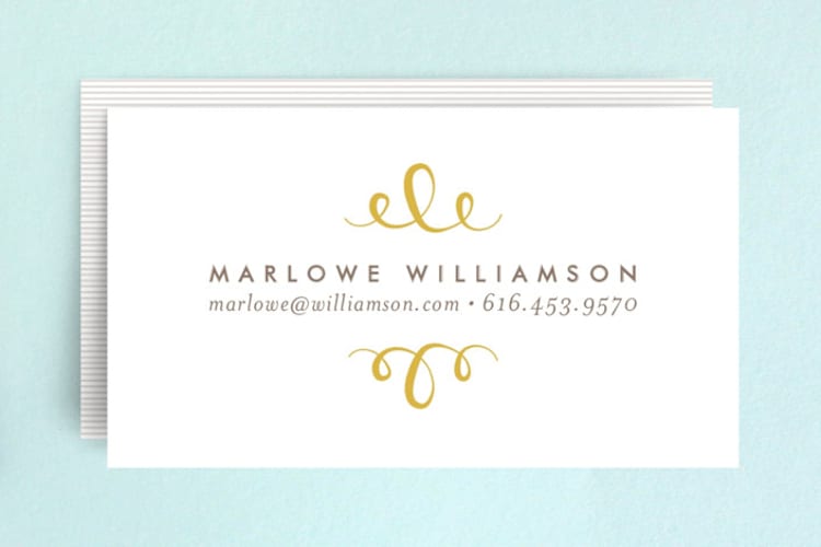"The Most Simple" - Business Cards in Sunshine by Phrosné Barwood - Front