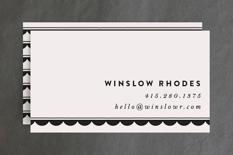 "Scalloped Swagger" - Business Cards in Midnight by A.C.R. - Front