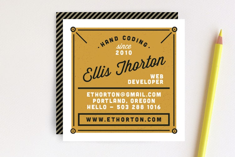 "Makermen" - Business Cards in Dusty Gold by A Real Peach Studio - Front
