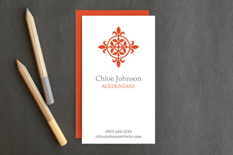 "Modern Elegance" - Business Cards in Orange by Serenity Avenue - Front