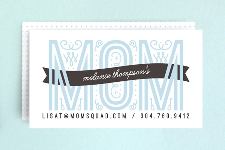 "Mom Calling Card" - Business Cards in Sky by Christina Novak - Front