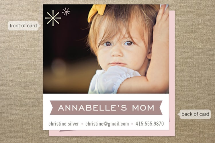 "Pretty Playdate" - Business Cards in Hazy lilac by June Letters Studio - Front