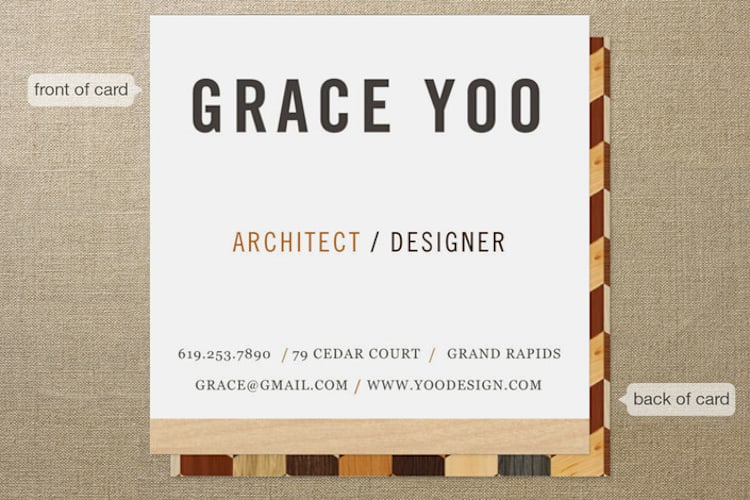 "The Woods" - Business Cards in Birch by June Letters Studio - Front