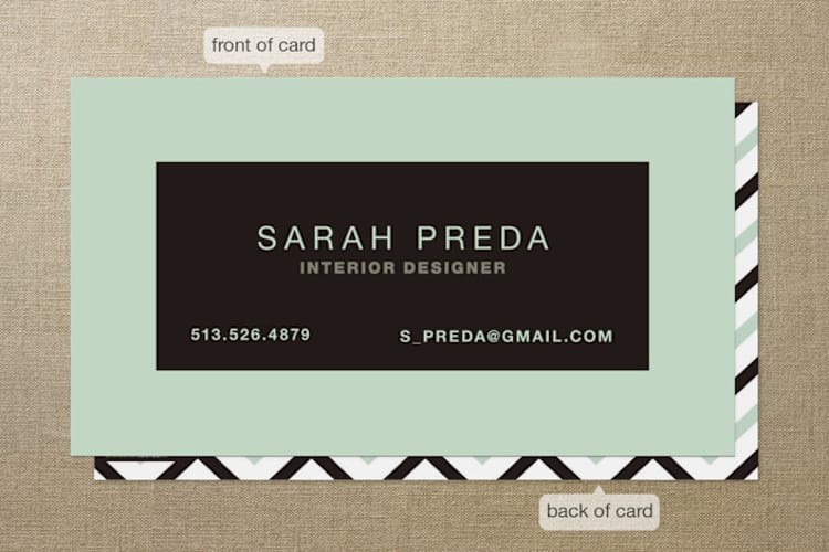 "bold border" - Business Cards in Dust Blue by Carrie ONeal - Front