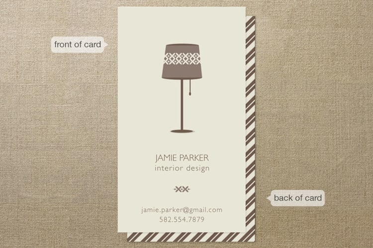 "Interior Elegance" - Business Cards in Mocha by Bethany Anderson - Front