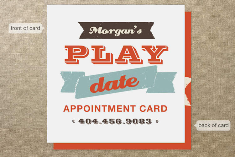 "Let's Play Appointment Card" - Business Cards in Blood Orange by chica design - Front