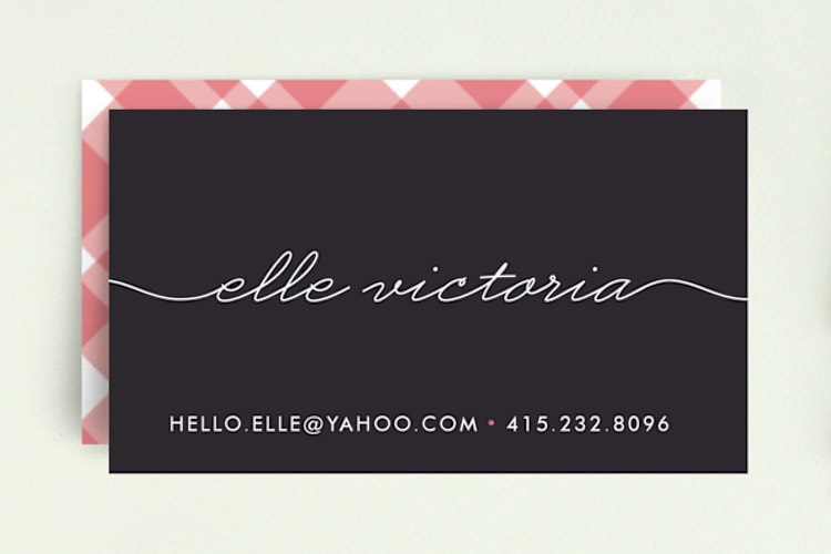 "Beautifully Penned" - Business Cards in Granite by Robert True of Waui Design - Front