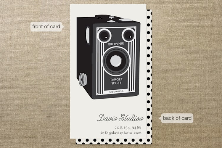 "Brownie" - Business Cards in Graphite by leslie hamer - Front