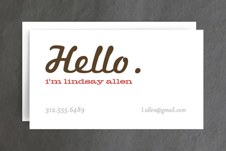 "Call Me" - Business Cards in Cinnamon by leslie hamer - Front