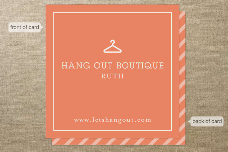 "Corner Boutique" - Business Cards in Orange Whip by Monica Tuazon - Front