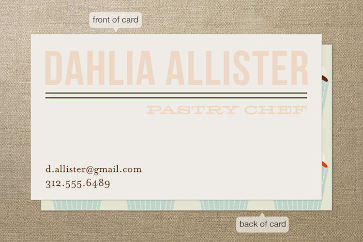 "Cupcakes" - Business Cards in Bubblegum by leslie hamer - Front