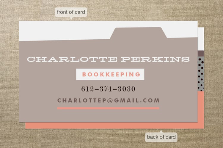 "File Share" - Business Cards in Tomato by Yours Madly - Front