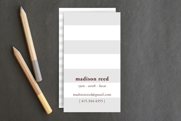 "Real Simple" - Business Cards in Silver by SimpleTe Design - Front