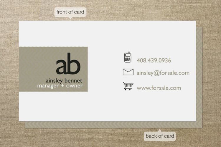 "Monogram Logo" - Business Cards in Mocha by R studio - Front
