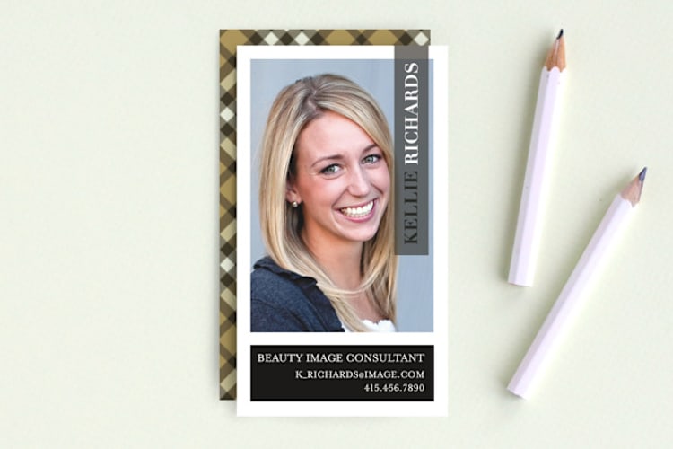 "Vogue Beauty" - Business Cards in Black by Nam Bourassa - Front