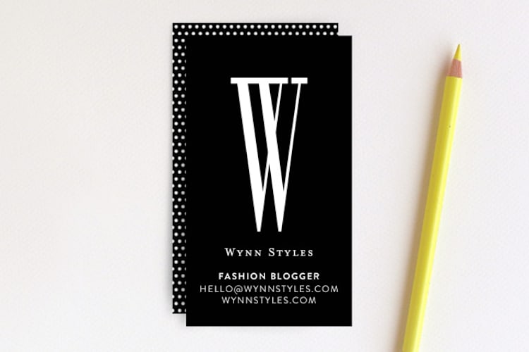 "Minimalist Chic" - Business Cards in Midnight by Lori James - Front
