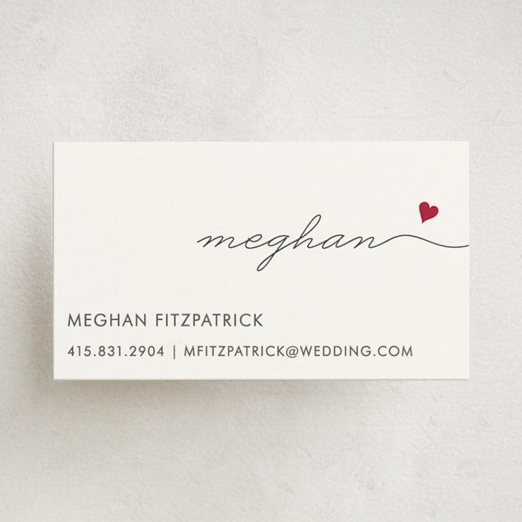 "Love Connection" - Business Cards in Ruby by Kim Dietrich Elam - Front