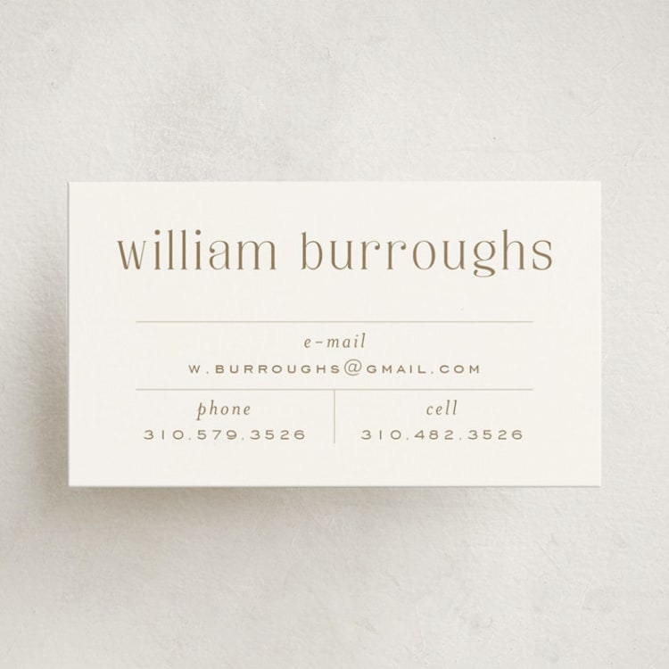 "Record" - Business Cards in Topaz by Alexandra Cohn - Front