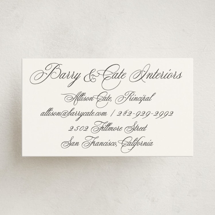 "palazzo" - Business Cards in Soft Black by Benita Crandall - Front