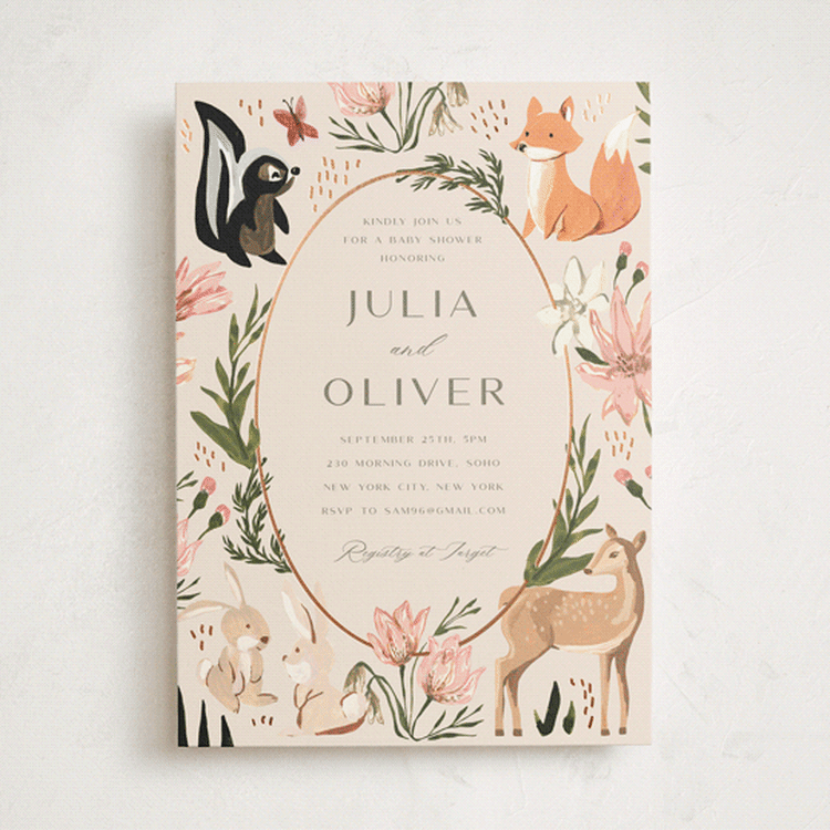 "Woodland Dreams" - Baby Shower Invitations in Sunshine by Teju Reval - Front