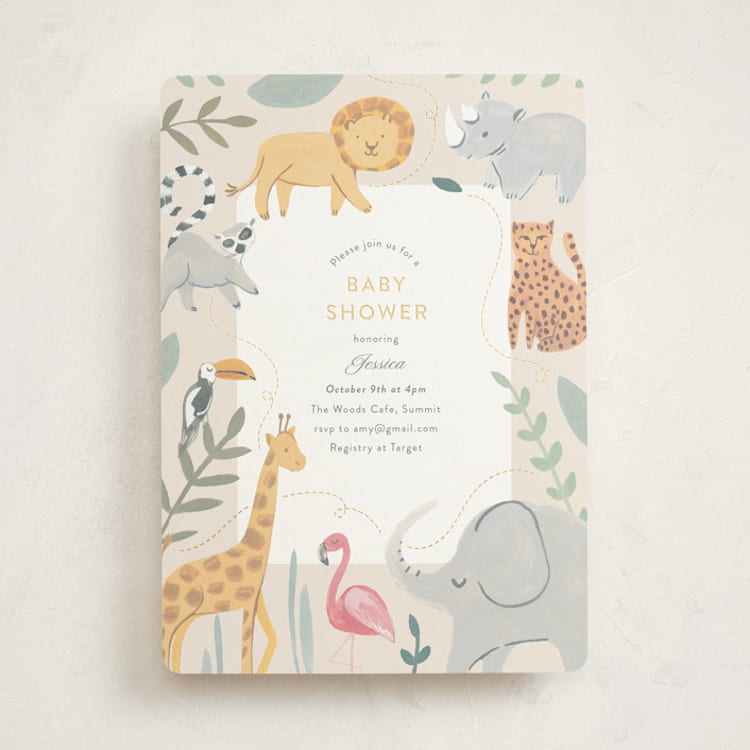 "Safari Dreams" - Baby Shower Invitations in Sunshine by Teju Reval - Front