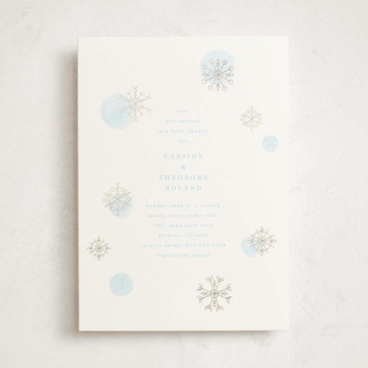 "snowflakes" - Baby Shower Invitations in Glacier by Baumbirdy - Front