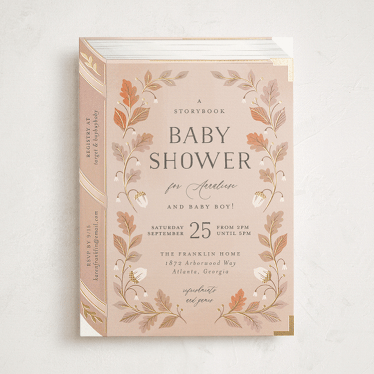 "Fabled Storybook" - Baby Shower Invitations in Auburn by Paper Raven Co. - Front