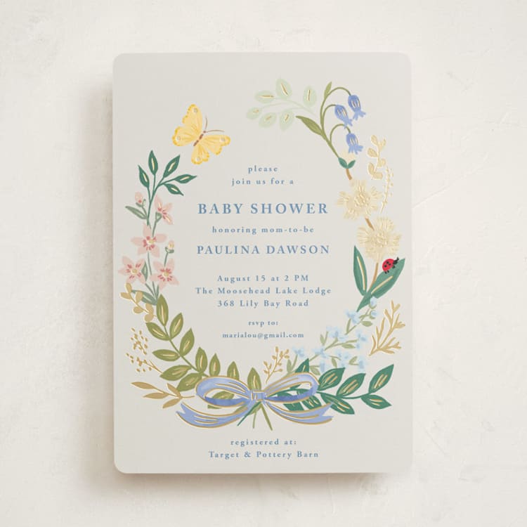 "Baby Flora" - Baby Shower Invitations in Sky by Petra Kern - Front