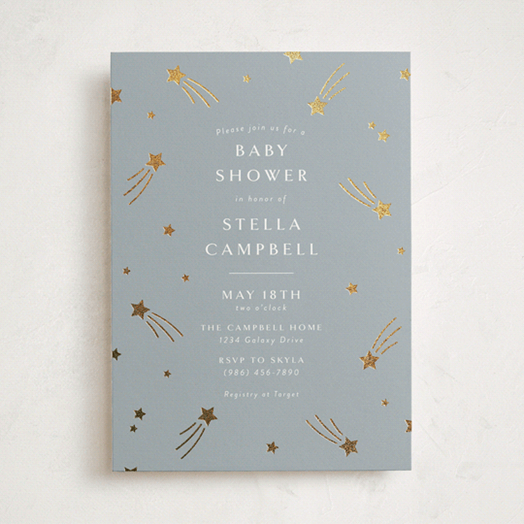"Little Star" - Baby Shower Invitations in Slate by Meggy Masters - Front