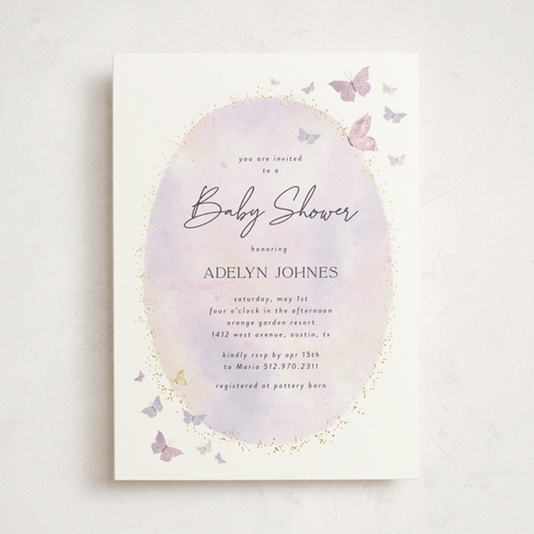 "Fabled" - Baby Shower Invitations in Blush by Jelena Vuletic - Front