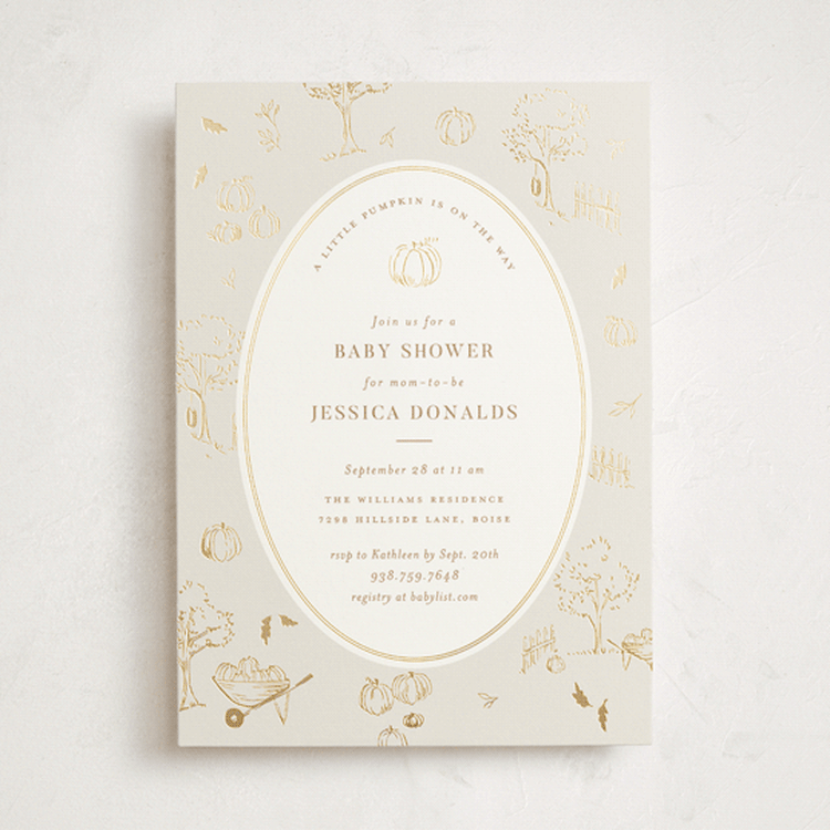 "autumn toile" - Baby Shower Invitations in Acorn by Rebecca Durflinger - Front